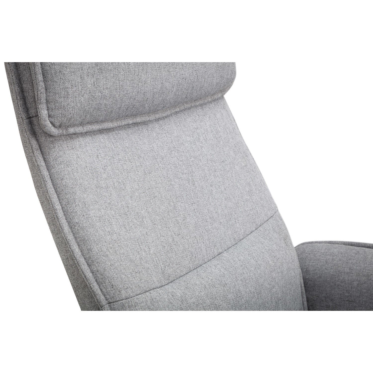 Aria Recliner & Stool With Chrome Base - Grey Linen