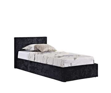 Berlin Single Ottoman Bed Black Crushed Velvet