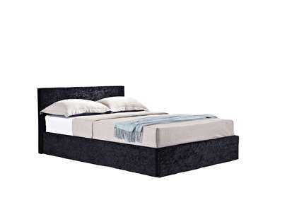 Berlin King Ottoman Bed Black Crushed Velvet