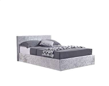 Berlin Double Ottoman Bed Steel Crushed Velvet