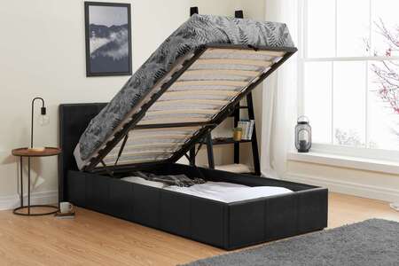 Berlin Single Ottoman Bed Black