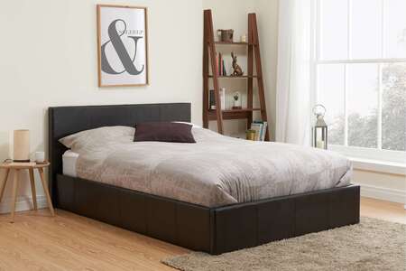 Berlin Double Ottoman Bed Brown