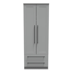 Bernard Tall 2'6 Plain 2 Drawer Robe Dusk Grey