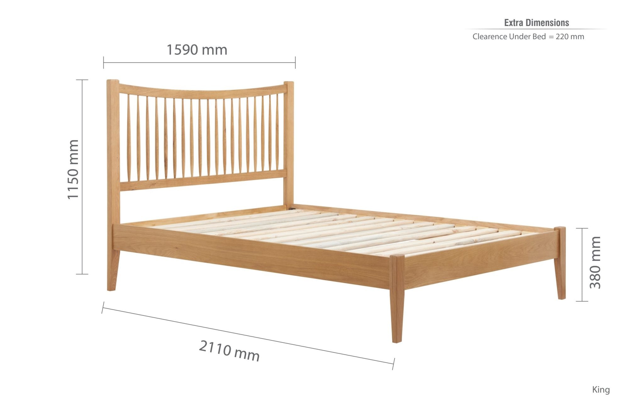 Bling King Bed Oak