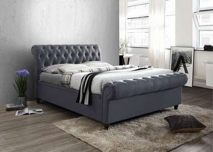 Castello King Side Ottoman Bed Charcoal