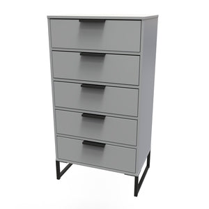 DEG403 5 Drawer Locker Dusk Grey Black Legs