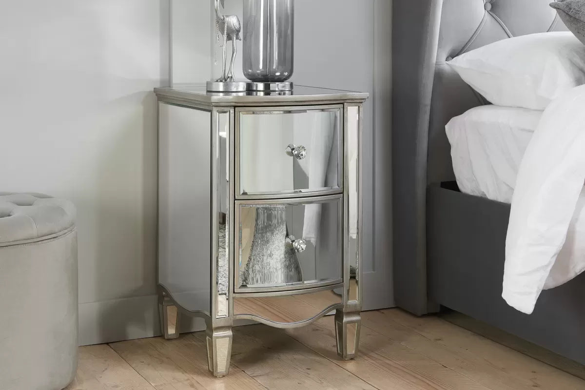Earthly 2 Drawer Bedside White