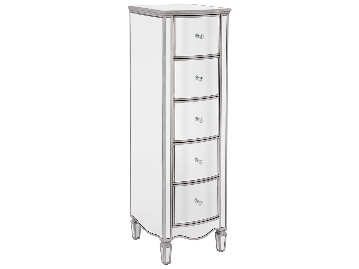 Earthly 5 Drawer Narrow Chest White