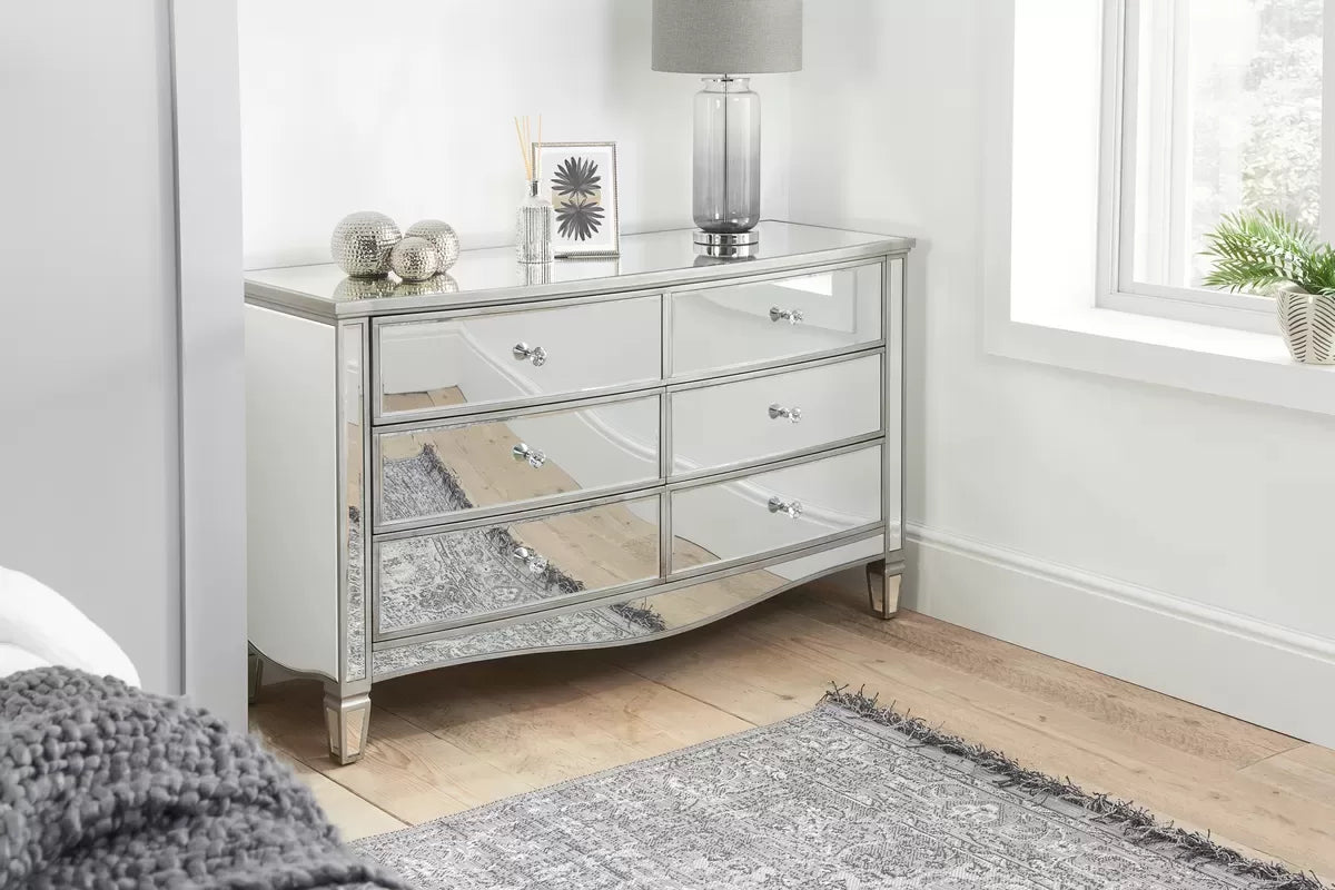 Earthly 6 Drawer Wide Chest White