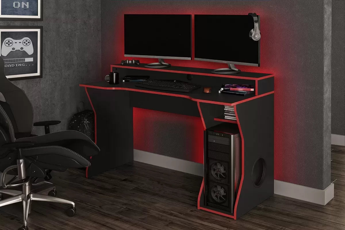 Emerald Gaming Computer Desk Black & Red