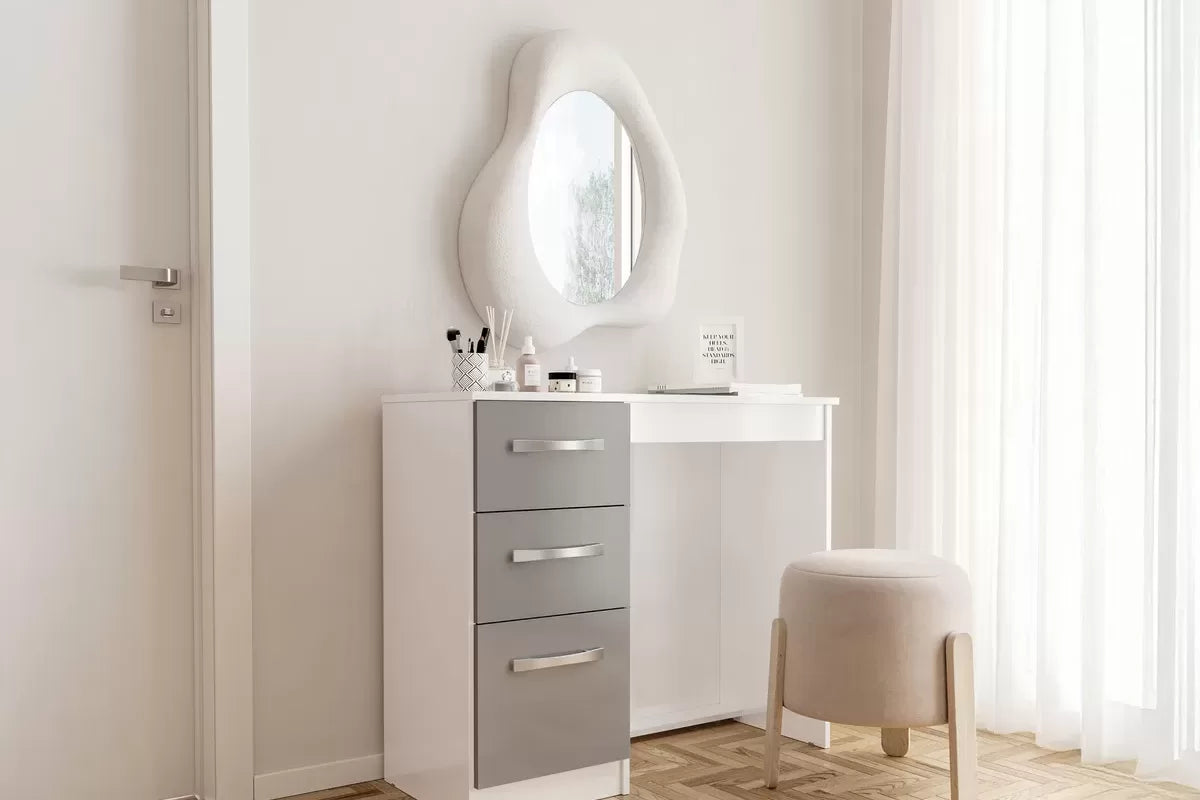 Lowther 3 Drawer Dressing Table White & Grey