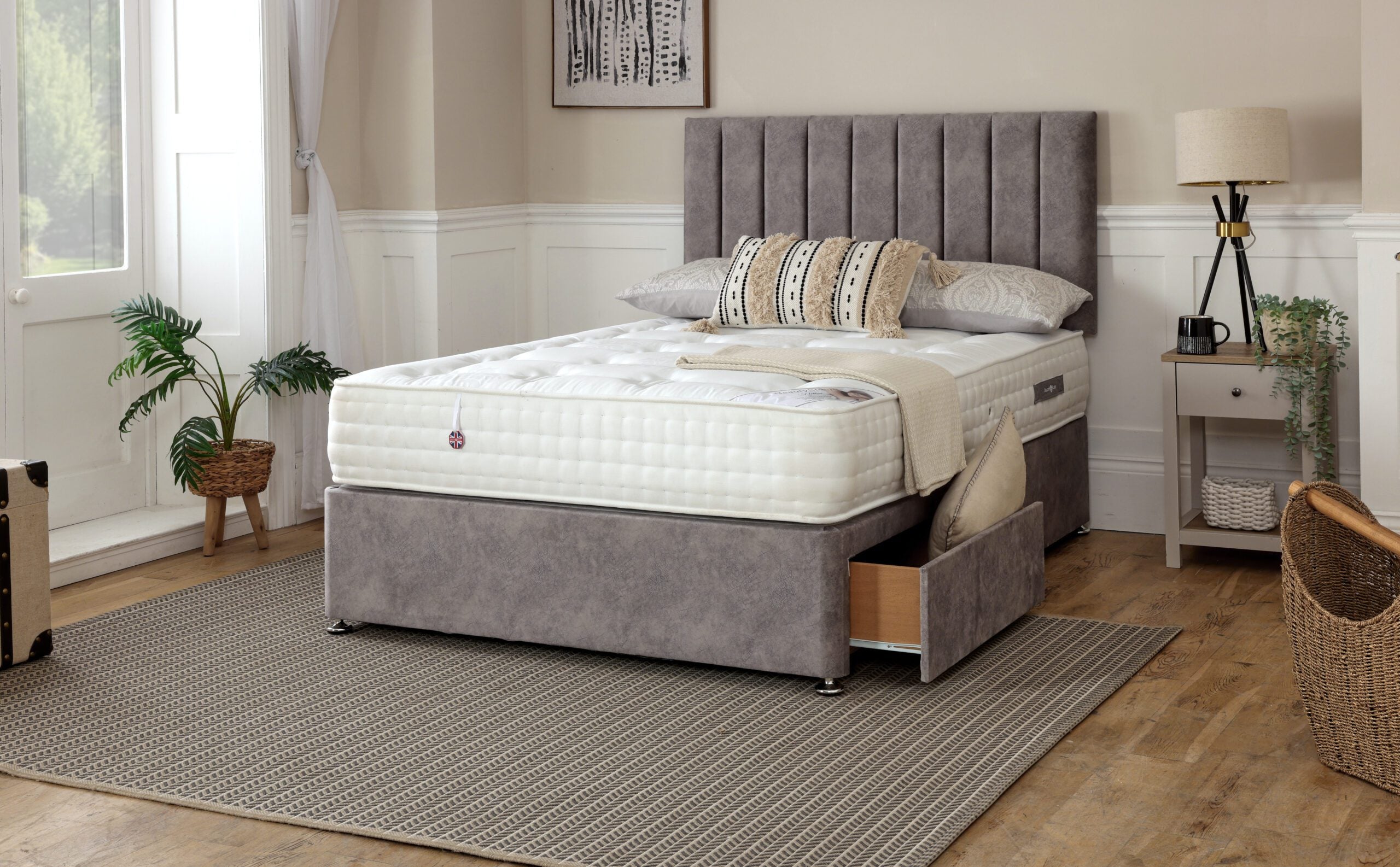 Paisley Pocket 1500 Divan Bed & Free 20" Headboard