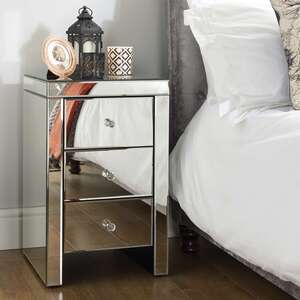 Seville 3 Drawer Bedside White