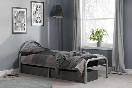 Solo Single Bed Silver