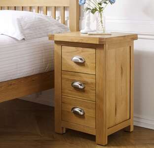 Woburn Large 3 Drawer Bedside Oak
