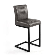 Annecy Cantilever Leather Effect Grey Bar Chair