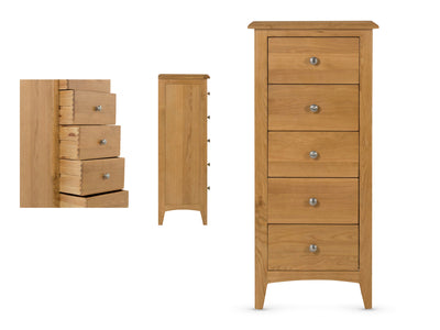 Kilkenny Oak 5Drw Narrow Chest