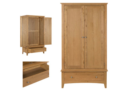 Kilkenny Oak 2 Door Wardrobe