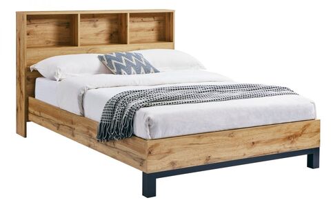 Bali Bookcase Headboard Bed 150Cm