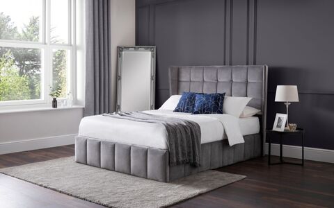 Gatsby Storage Ottoman Bed 150Cm - Light Gre