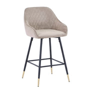 Brushed Velvet Mink Bar Stool
