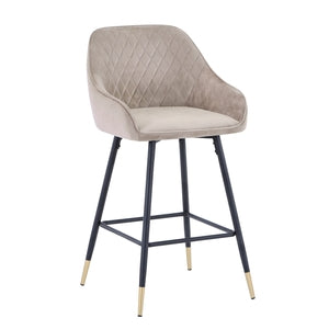 Brushed Velvet Mink Bar Stool
