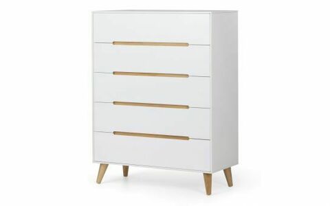 Alicia 5 Drawer Chest White