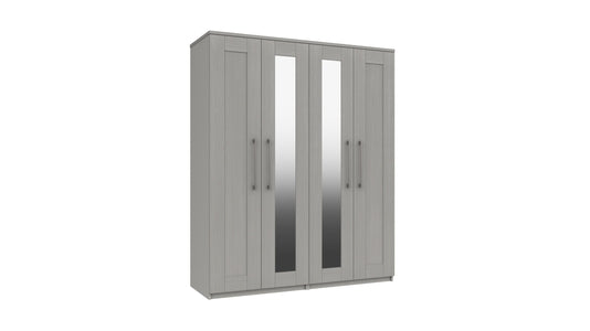 4 Door Robe With 2 Mirrors