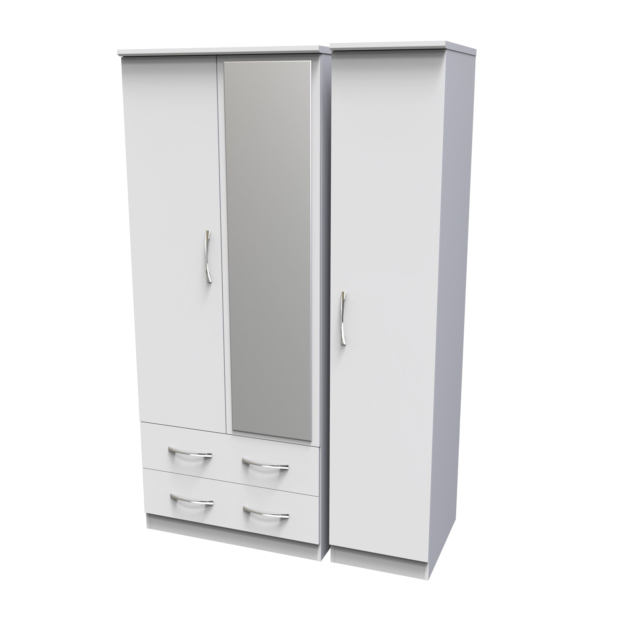 Allure Triple 2 Drawer Mirror + Drawer Robe