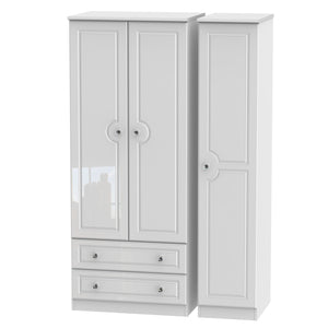 Belaire Triple 2 Drawer Robe White Gloss
