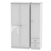 Belaire Triple Plain + Drawer Robe White Gloss