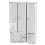 Belaire Triple 2 Drawer + Drawer Robe White Gloss