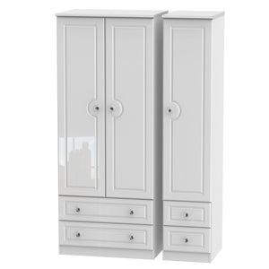 Belaire Triple 2 Drawer + Drawer Robe White Gloss
