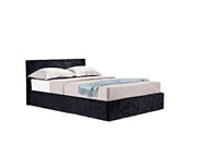 Berlin Small Double Ottoman Bed Black Crushed Velvet