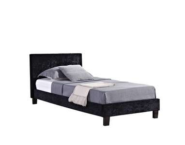 Berlin King Bed Black Crushed Velvet