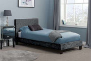 Berlin Single Bed Black Crushed Velvet