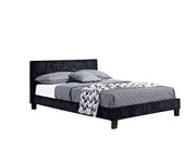 Berlin Double Bed Black Crushed Velvet