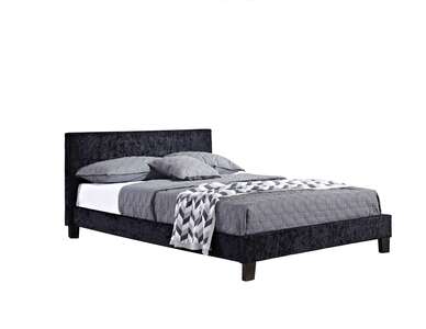 Berlin Double Bed Black Crushed Velvet