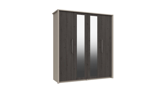 4 Door Robe With 2 Mirrors