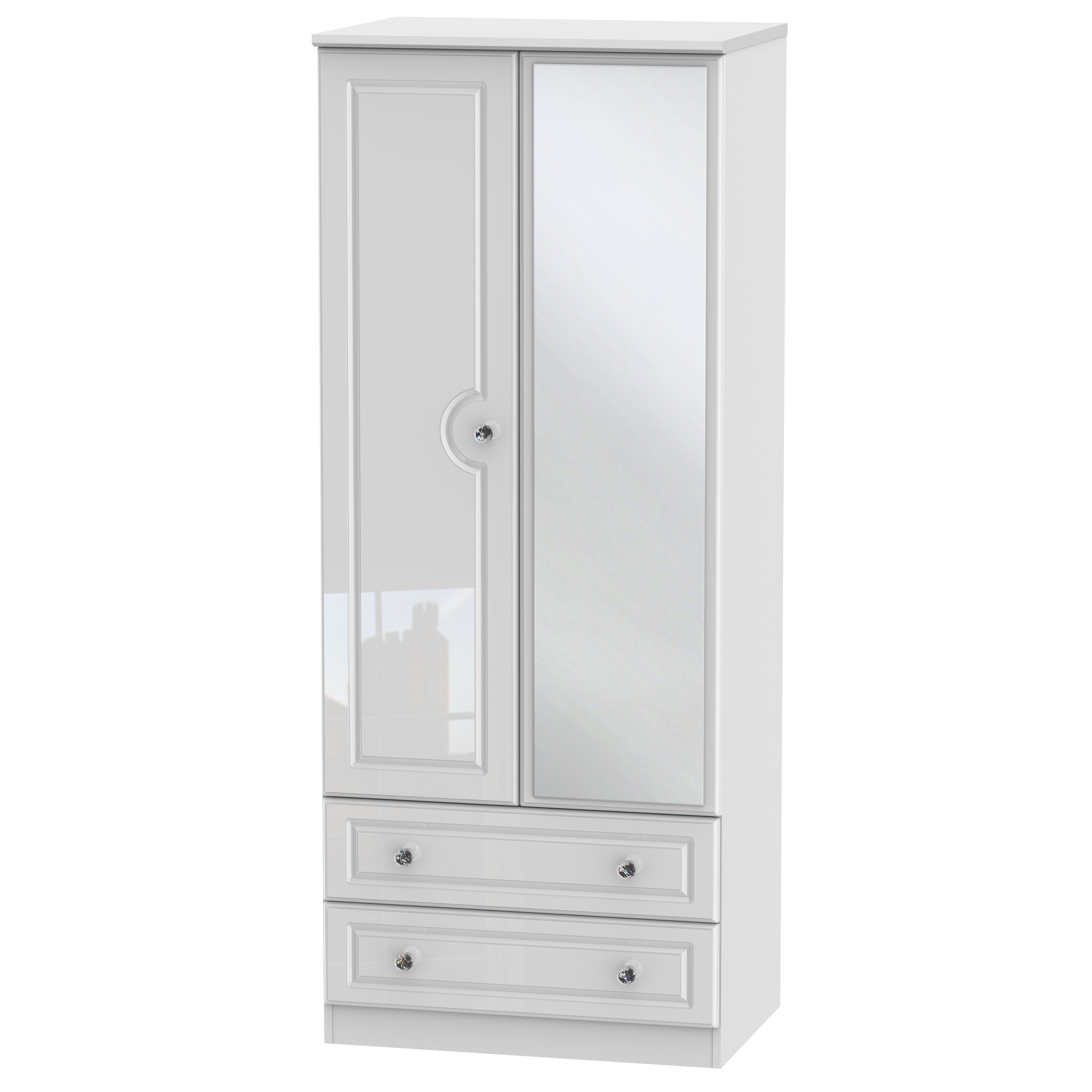 Belaire 2ft6in 2 Drawer Mirror Robe