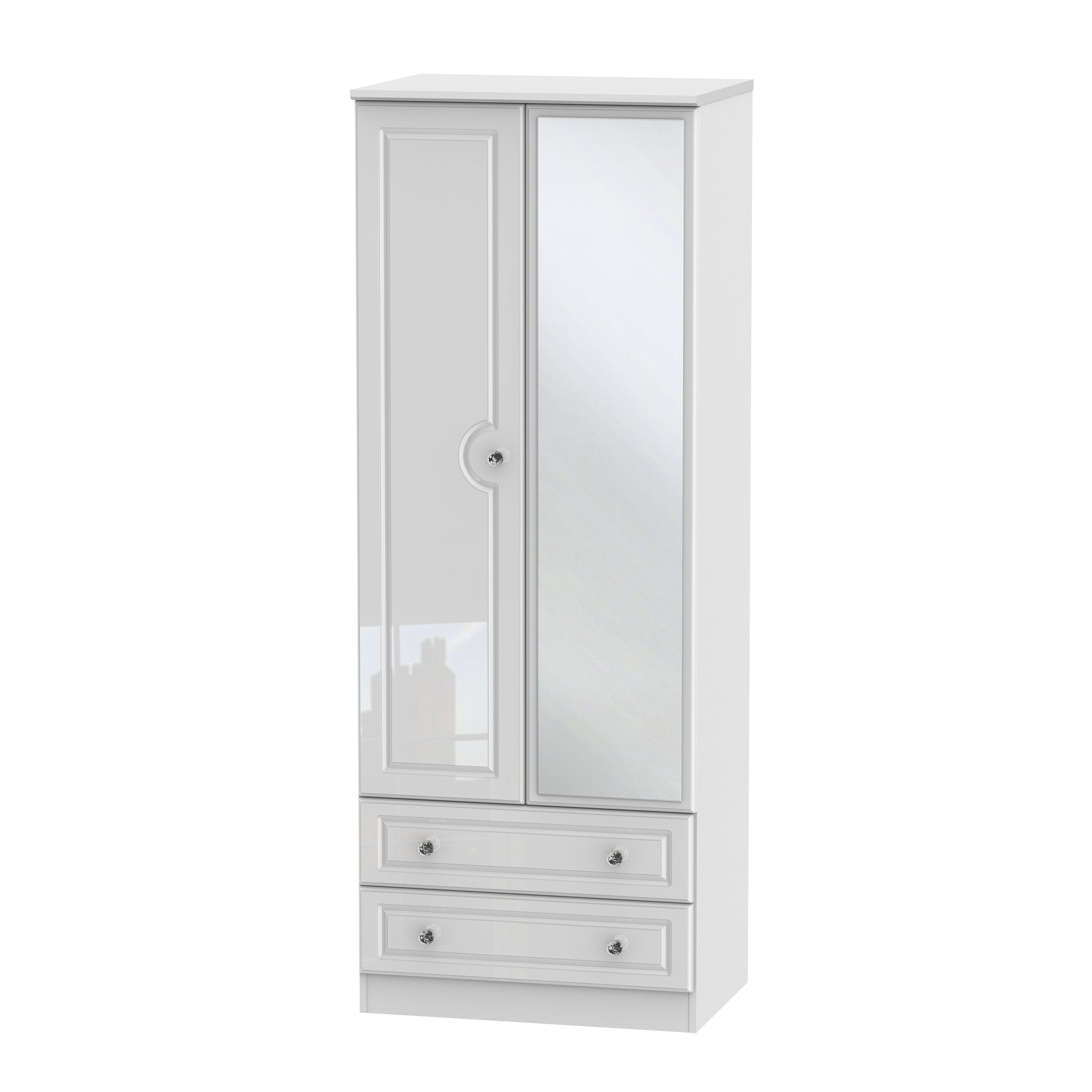 Belaire Tall 2ft6in 2 Drawer Mirror Robe