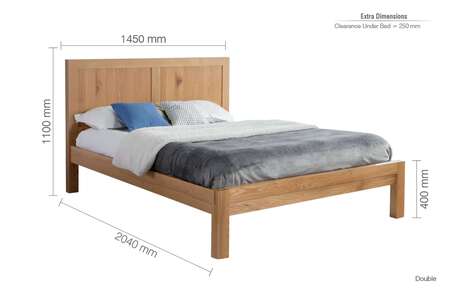 Beckett Double Bed Oak