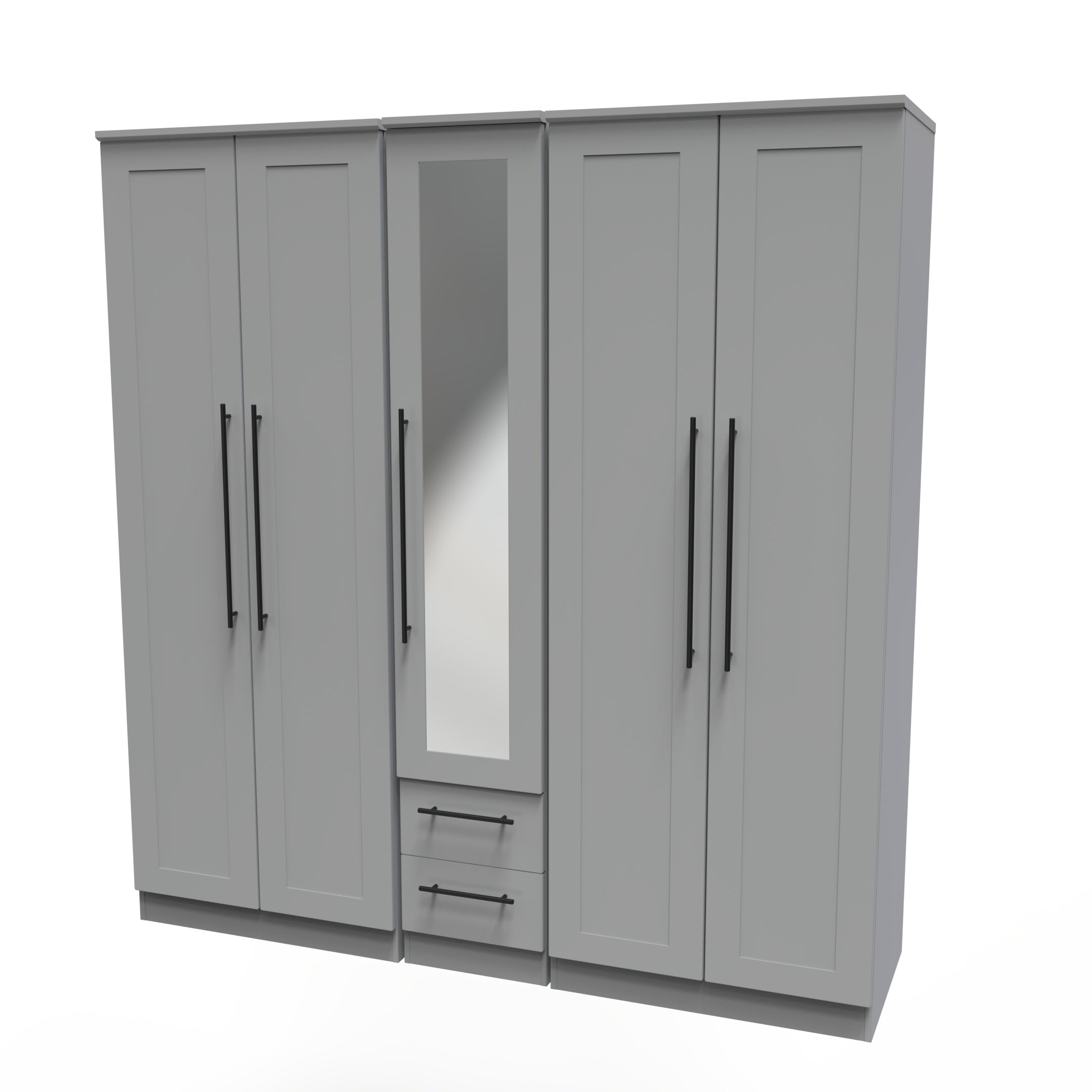 Bernard Tall 5 Door 2 Drawer Centre Mirror Robe