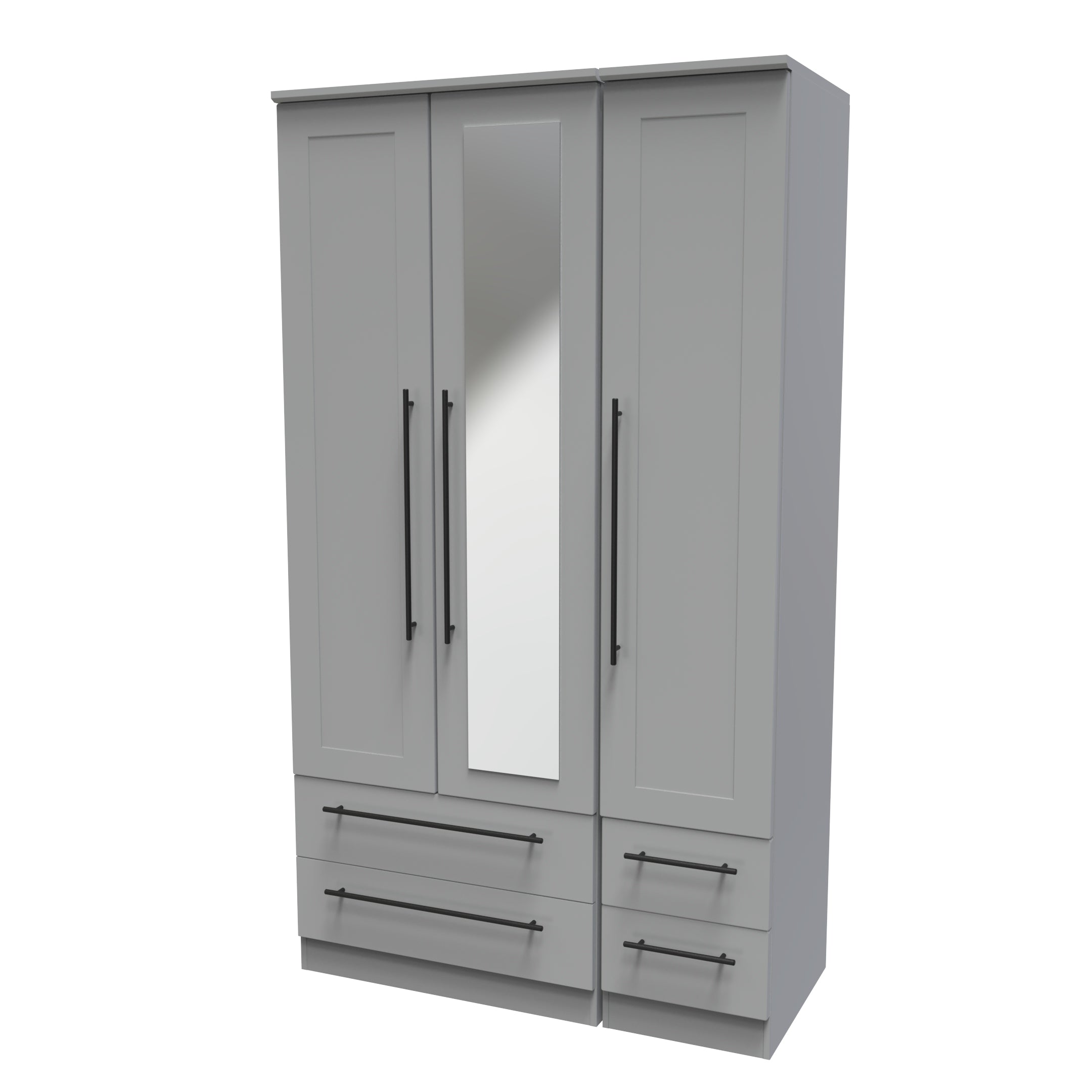 Bernard Tall Triple 2 Drawer Mirror + Drawer Robe