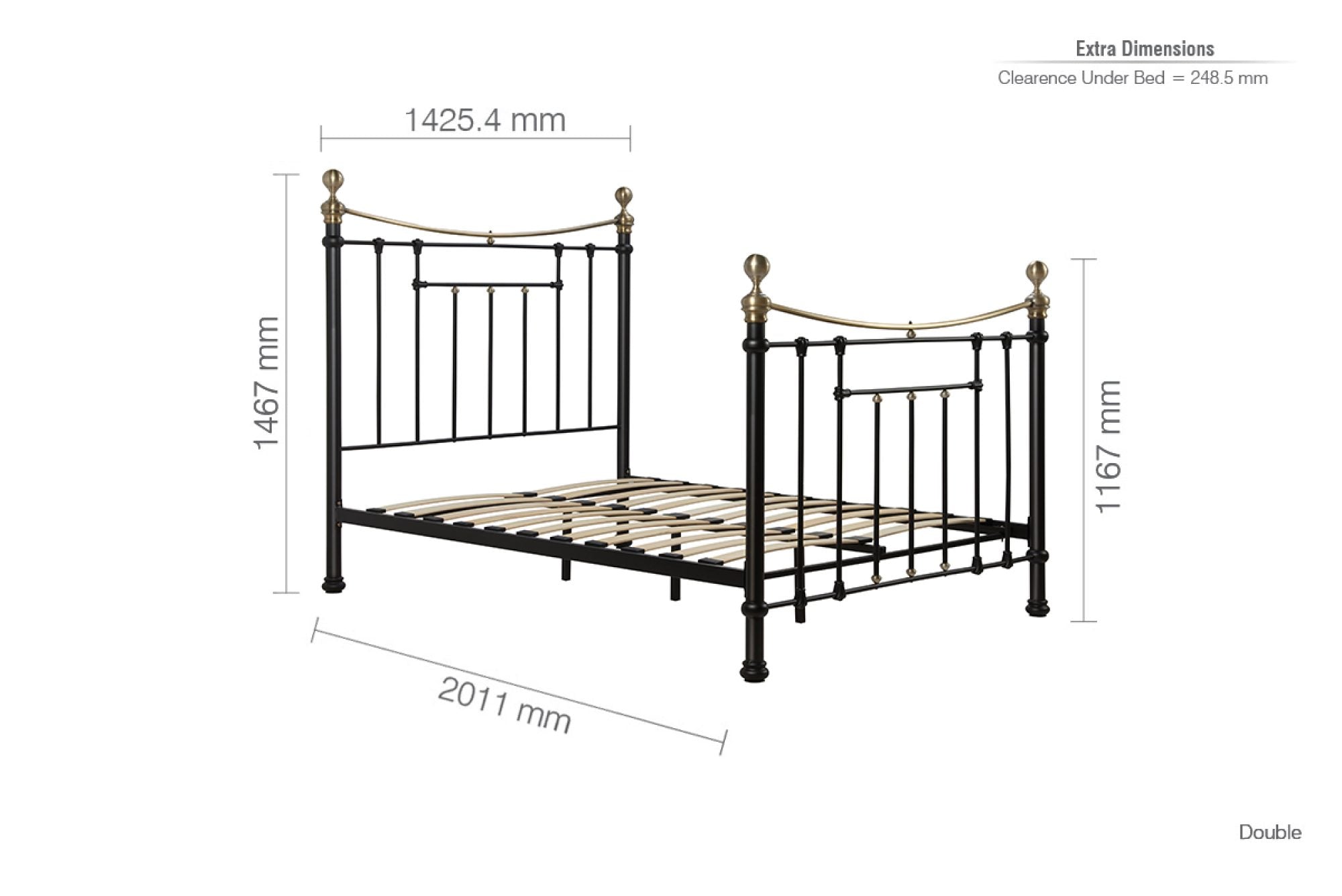 Bolton Double Bed Black