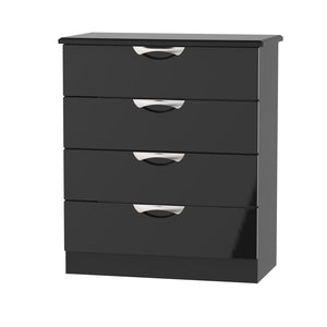Cambridge 4 Drawer Chest Black Gloss Black