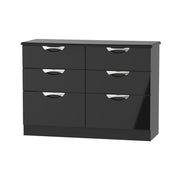 Cambridge 6 Drawer Midi Chest Black Gloss Black