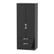 Cambridge 2ft6in 2 Drawer Robe Black Gloss Black