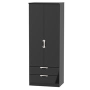 Cambridge Tall 2ft6in 2 Drawer Robe Black Gloss Black
