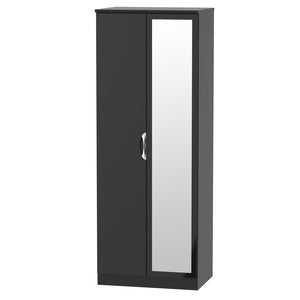 Cambridge Tall 2ft6in Mirror Robe Black Gloss Black